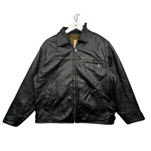 GLD Georgetown Leather Design Racer Cafe Full Zip Jacket Mens Medium Buckle